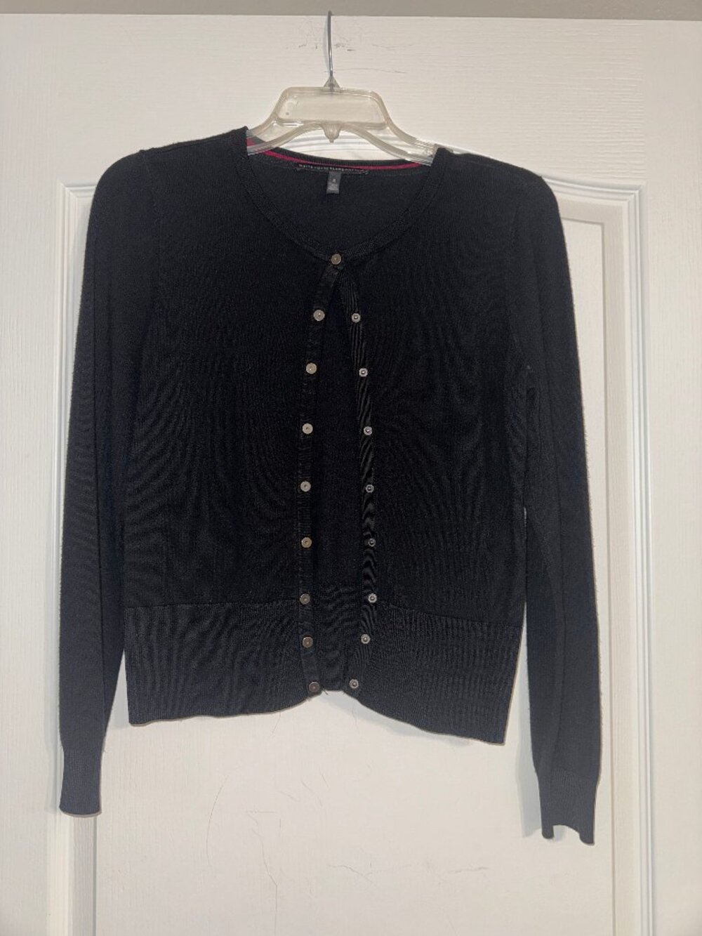 White House Black Market Black Snap Front Cardigan Sweater Size S